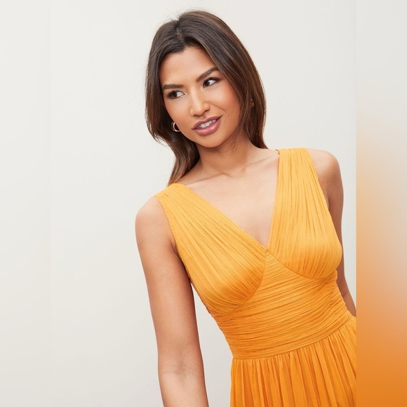Lipsy Orange Empire Line Maxi Event Dress NWT - Picture 3 of 16